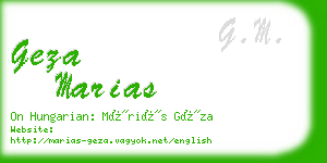 geza marias business card